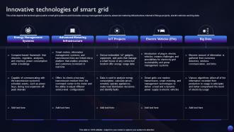 Smart Grid Technology Innovative Technologies Of Smart Grid