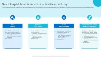 Smart Hospital Benefits For Effective Role Of Iot And Technology In Healthcare Industry IoT SS V