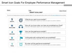 Smart icon goals for employee performance management ppt background