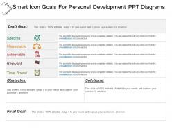Smart icon goals for personal development ppt diagrams