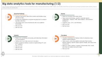 Smart Manufacturing Big Data Analytics Tools For Manufacturing