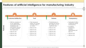 Smart Manufacturing Features Of Artificial Intelligence For Manufacturing Industry