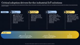 Smart Manufacturing It Critical Adoption Drivers For The Industrial Iot Solutions