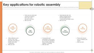 Smart Manufacturing Key Applications For Robotic Assembly