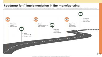 Smart Manufacturing Roadmap For It Implementation In The Manufacturing