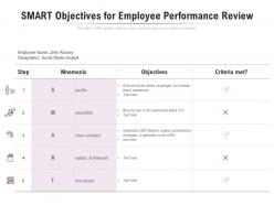 Smart objectives for employee performance review