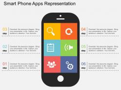 Smart phone apps representation flat powerpoint design