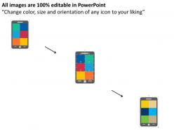 Smart phone with multiple apps flat powerpoint design