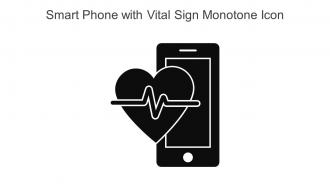 Smart Phone With Vital Sign Monotone Icon In Powerpoint Pptx Png And Editable Eps Format