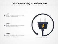 Smart power plug icon with cord
