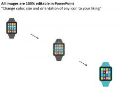 Smart watch with android applications flat powerpoint desgin
