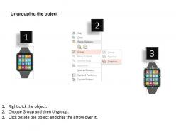 Smart watch with android applications flat powerpoint desgin