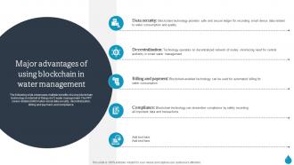 Smart Water Management Major Advantages Of Using Blockchain In Water Management IoT SS