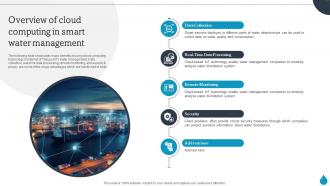Smart Water Management Overview Of Cloud Computing In Smart Water Management IoT SS