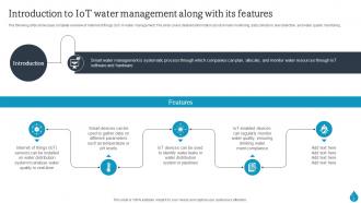 Smart Water Management Using IoT Powerpoint Presentation Slides IoT CD Aesthatic Impressive