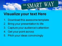 Smart way signpost metaphor powerpoint templates and powerpoint backgrounds 0811