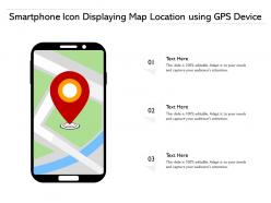 Smartphone icon displaying map location using gps device