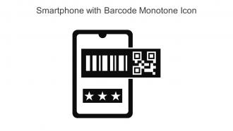 Smartphone With Barcode Monotone Icon In Powerpoint Pptx Png And Editable Eps Format