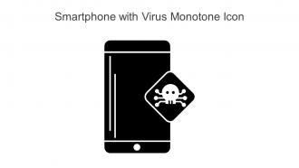 Smartphone With Virus Monotone Icon In Powerpoint Pptx Png And Editable Eps Format