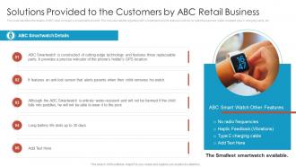 Smartwatch Company Pitch Deck Solutions Provided To The Customers By Abc Retail Business