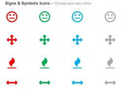 Smiley arrows fire arrow horizontal ppt icons graphics