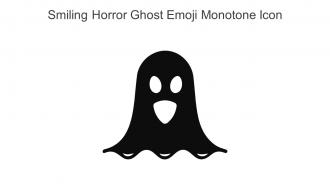 Smiling Horror Ghost Emoji Monotone Icon In Powerpoint Pptx Png And Editable Eps Format