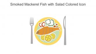 Smoked Mackerel Fish With Salad Colored Icon In Powerpoint Pptx Png And Editable Eps Format
