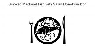 Smoked Mackerel Fish With Salad Monotone Icon In Powerpoint Pptx Png And Editable Eps Format