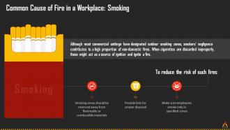 Smoking As A Cause Of Fire In Workplace Training Ppt