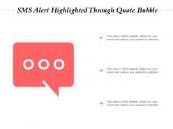 Sms alert highlighted through quote bubble