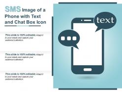 Sms image of a phone with text and chat box icon