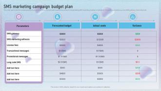SMS Marketing Campaign Budget Plan Text Message Marketing Techniques To Enhance MKT SS