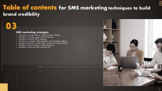 SMS Marketing Techniques To Build Brand Credibility Powerpoint Presentation Slides MKT CD V Downloadable Informative