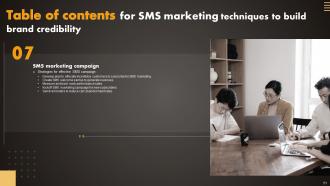 SMS Marketing Techniques To Build Brand Credibility Powerpoint Presentation Slides MKT CD V Downloadable Analytical