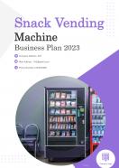 Snack Vending Machine Business Plan Pdf Word Document