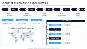 Snapshot Of Company Business Profile Multicultural Diversity Development Ppt Pictures