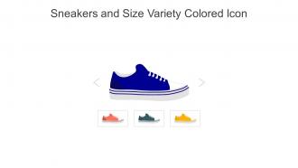Sneakers And Size Variety Colored Icon In Powerpoint Pptx Png And Editable Eps Format