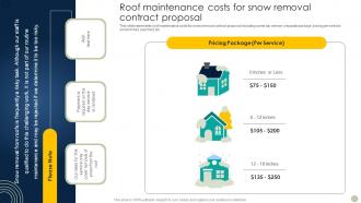 Snow Blowing Facilities Contract Roof Maintenance Costs For Snow Removal Contract Proposal