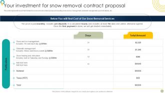 Snow Blowing Facilities Contract Your Investment For Snow Removal Contract Proposal