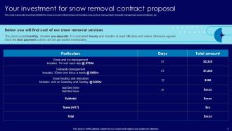 Snow Plowing Services Contract Proposal Powerpoint Presentation Slides