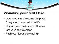 Snowman holding postcard christmas powerpoint templates ppt themes and graphics