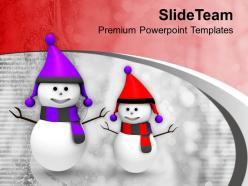 Snowman in purple and red powerpoint templates ppt themes and graphics 0113