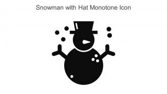 Snowman With Hat Monotone Icon In Powerpoint Pptx Png And Editable Eps Format