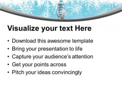 Snowman with hat standing winter powerpoint templates ppt themes and graphics 0113