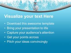 Snowman with hat standing winter powerpoint templates ppt themes and graphics 0113