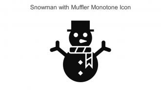 Snowman With Muffler Monotone Icon In Powerpoint Pptx Png And Editable Eps Format