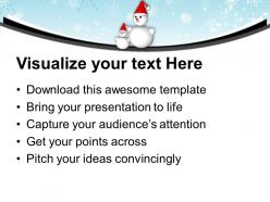 Snowmen on snowflakes background christmas eve powerpoint templates ppt themes and graphics