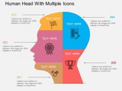 So human head with multiple icons flat powerpoint design