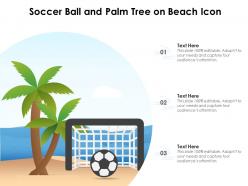 Soccer Ball And Palm Tree On Beach Icon