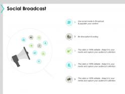 Social broadcast descriptive and inviting b313 ppt powerpoint presentation file outline